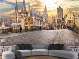 French Cafe Wall Murals Wallpaper Custom 3d Wall Murals European City Building