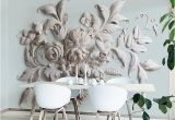 French Country Wallpaper Murals Aesthetic European Style Flower Relief Tv Background Wall Painting