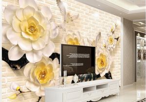 French Country Wallpaper Murals Custom 3d Wall Murals Wallpaper 3d Stereoscopic Relief Beige Flowers