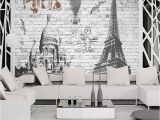 French Wallpaper Murals 3 D European Style French Paris Street View Mural Bar