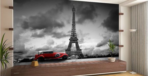 French Wallpaper Murals France Paris Eiffel tower Retro Car Wall Mural Wallpaper Giant