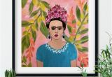Frida Kahlo Wall Mural Frida Kahlo Mexican Art Monstera Leaves 14×17 original