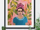 Frida Kahlo Wall Mural Frida Kahlo Mexican Art Monstera Leaves 14×17 original