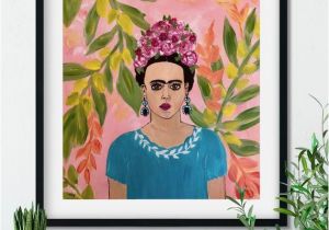 Frida Kahlo Wall Mural Frida Kahlo Mexican Art Monstera Leaves 14×17 original