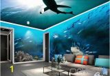 Full Room Wall Murals 3d Sharks Shadow Underwater Entire Room Wallpaper Wall