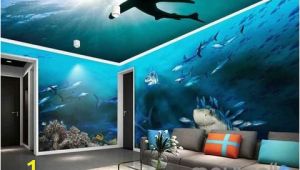 Full Room Wall Murals 3d Sharks Shadow Underwater Entire Room Wallpaper Wall