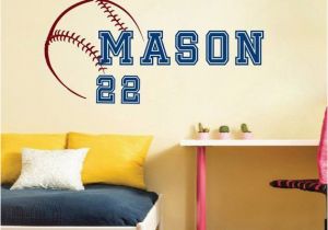 Full Wall Decal Mural Stickers Baseball & Name & Number Wall Sticker Vinyl Decal