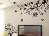 Full Wall Decal Mural Wall Decals Flower with butterfly Home Decor