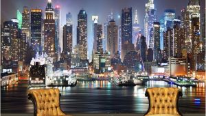 Full Wall Murals New York Custom Mural Wallpaper 3d New York City Night Scenery Mural