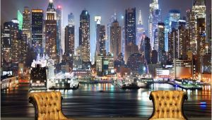 Full Wall Murals New York Custom Mural Wallpaper 3d New York City Night Scenery Mural