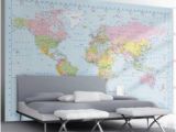 Full Wall Murals Uk 1wall Stunning Digital Colour World Map Wallpaper Wall Mural Amazon