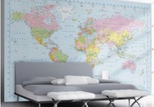 Full Wall Murals Uk 1wall Stunning Digital Colour World Map Wallpaper Wall Mural Amazon