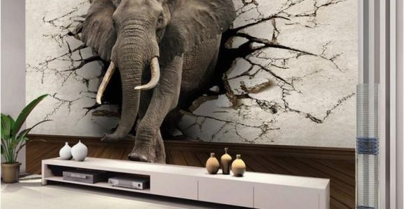 Full Wall Murals Wallpaper Uk Custom 3d Elephant Wall Mural Personalized Giant Wallpaper