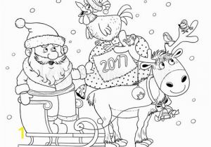 Funny Christmas Coloring Pages New 2017 Year Christmas Greeting Card Cute Funny Santa In