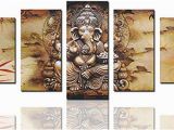 Ganesha Mural Wall Art Canvas Art Prints Framed Hindu Fairy Wall Art India Ganesha Yoga Goddess Elephant Wall Decor