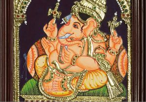 Ganesha Mural Wall Art Vinayagar Tanjore Painting