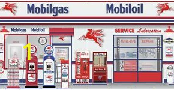 Garage Scene Wall Murals Details About Mobil Gas Station Scene Pegasus Wall Mural Sign Banner Garage Art 10 X 20