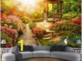 Garden Scene Wall Murals Custom Mural Wallpaper 3d Stereo Sunshine Garden Scenery Wall Painting Living Room Bedroom Home Decor Wall Papers for Walls 3 D