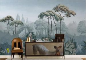 Garden Scene Wall Murals Oil Painting Scenic Pine Trees Wallpaper Wall Mural Custom