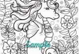 Gel Pen Coloring Pages Instant Download Coloring Page Cute Sea Unicorn Doodle