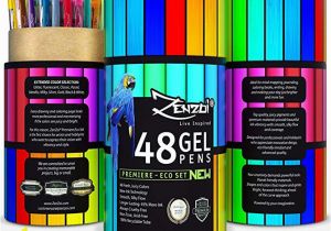 Gel Pen Coloring Pages Zenzoi Gel Ink Pens Set – Quick Dry Non toxic Artist Quality assorted Colored Roller Pens Ideal for Art Supplies Adult Coloring Books Sketching