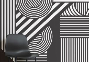 Geometric Wall Mural Ideas Geometric Black & White Wallpaper