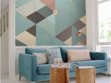 Geometric Wall Mural Ideas Wall Mural Abstract Retro Geometric with Clouds Abstract