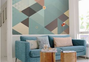 Geometric Wall Mural Ideas Wall Mural Abstract Retro Geometric with Clouds Abstract