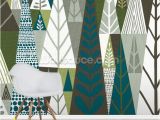 Geometric Wall Murals Uk forest Green Geometric