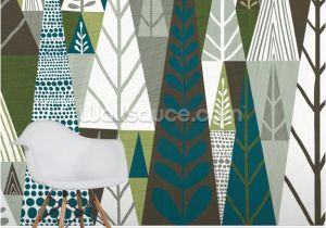 Geometric Wall Murals Uk forest Green Geometric