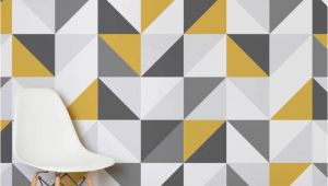 Geometric Wall Murals Uk Yellow and Grey Abstract Geometric Design Square Wall Murals