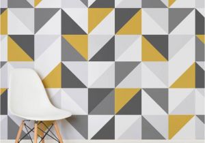 Geometric Wall Murals Uk Yellow and Grey Abstract Geometric Design Square Wall Murals