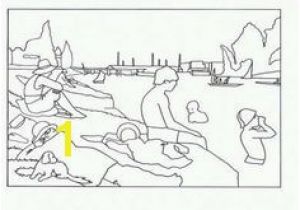 George Seurat Coloring Pages Sunday afternoon On the island Of La Grande Jatte Georges Seurat