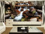 Giant Scenic Wall Mural 3d Stereo Mural Porch Aisle Corridor Wallpaper Waterfall Rock Landscape Natural Scenery Background Wallpaper Mural Easter Wallpaper Excellent