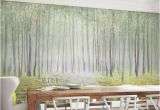 Giant Scenic Wall Mural Abstract Hand Painted Birch forest Scenic Wallpaper Wall