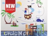 Giant Treasure Map Wall Decoration Mural Pirates Wall Decals Kids Wall Decals Children Wall