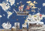 Giant Treasure Map Wall Decoration Mural World Animal Treasure Map Nautical Wind Children S Room Background Wall Custom Mural Green Wallpaper Any Size Wallpapers High Resolution