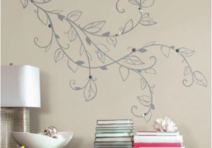 Giant Wall Mural Decals Silver Leaf Giant Peel and Stick Wall Decals with Pearls