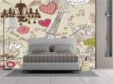 Giant Wall Mural Photo Wallpaper Amazon Wall Mural Sticker [ Paris Decor Doodles