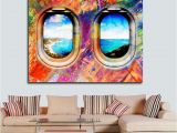 Giant Wall Murals Groupon Airplane Window Seat Travel Lovers Framed Canvas Wall Art Abstract Air