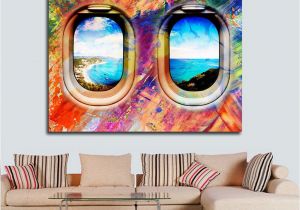 Giant Wall Murals Groupon Airplane Window Seat Travel Lovers Framed Canvas Wall Art Abstract Air