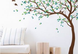 Giant Wall Sticker Murals Huge Removable Green Tree&birds Wall Stickers Home Decor