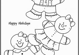 Gingerbread Girl Coloring Pages Printable Easy Color by Number for Preschool and Kindergarten with