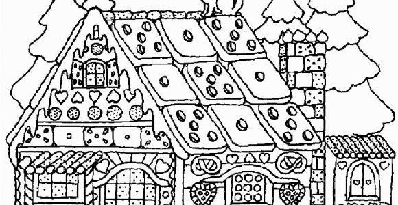 Gingerbread House Coloring Pages for Adults Christmas Coloring Pages for Adults Gingerbread House 12