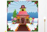 Gingerbread House Wall Mural Amazon Wallmonkeys Wm Snowy Gingerbread House