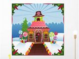 Gingerbread House Wall Mural Amazon Wallmonkeys Wm Snowy Gingerbread House