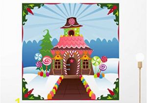 Gingerbread House Wall Mural Amazon Wallmonkeys Wm Snowy Gingerbread House