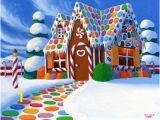 Gingerbread House Wall Mural Christmas Gingerbread House Painting at Artistrising