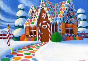 Gingerbread House Wall Mural Christmas Gingerbread House Painting at Artistrising