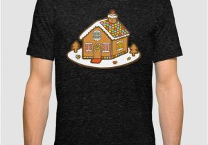 Gingerbread House Wall Mural Gingerbread House Pattern Christmas Day T Shirt